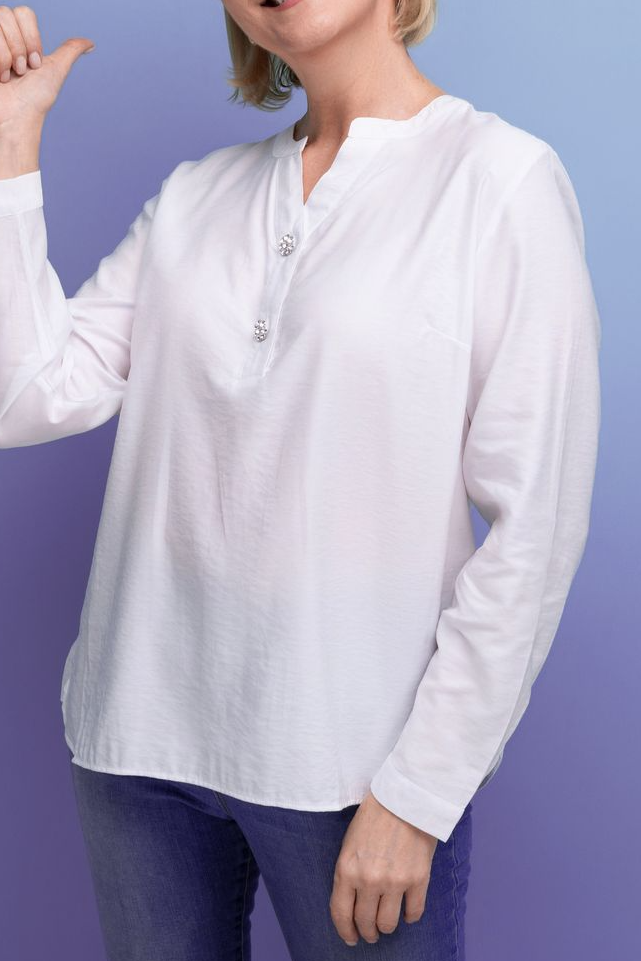 系扣式亨利亞棉上衣