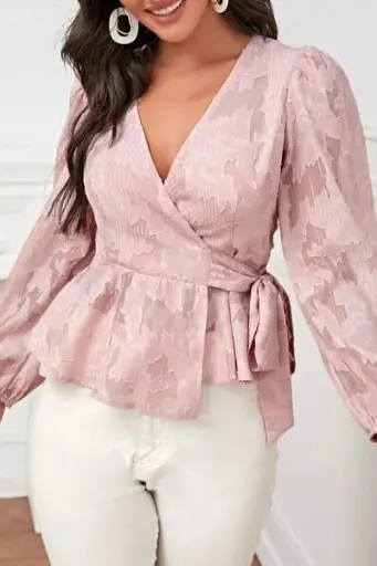 花卉雪紡裹身襯衫